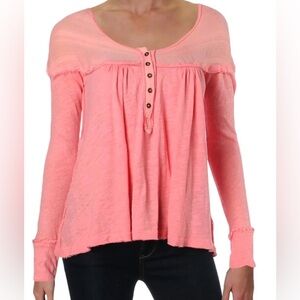 We The Free Coral oversized long Sleeve Top size Small EUC